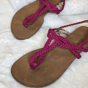 Pink braided Summer sandals